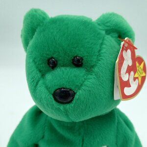 TY Beanie Baby Erin the Bear Green Shamrock Irish Clover 1997 Retired 1999 Tags